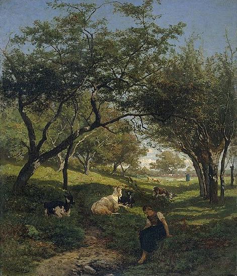 Gerard Bilders Goat shepherdess oil painting picture